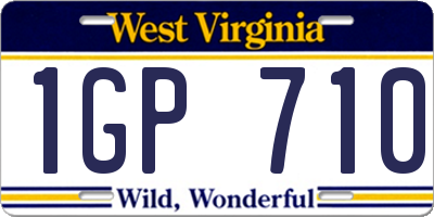 WV license plate 1GP710