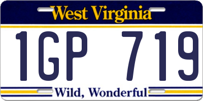 WV license plate 1GP719