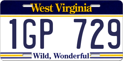 WV license plate 1GP729