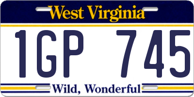 WV license plate 1GP745