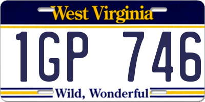 WV license plate 1GP746