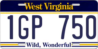 WV license plate 1GP750