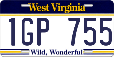 WV license plate 1GP755