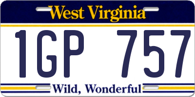 WV license plate 1GP757