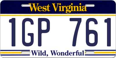 WV license plate 1GP761