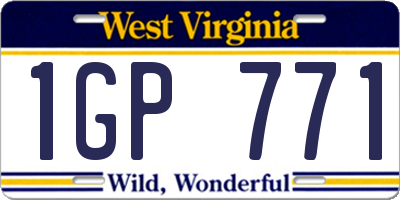 WV license plate 1GP771