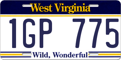 WV license plate 1GP775