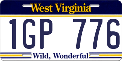 WV license plate 1GP776
