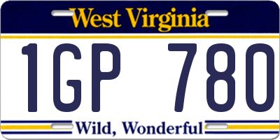 WV license plate 1GP780