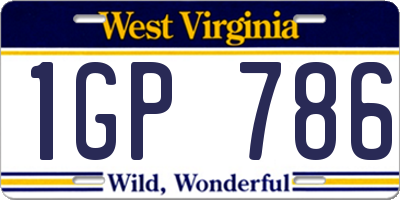 WV license plate 1GP786