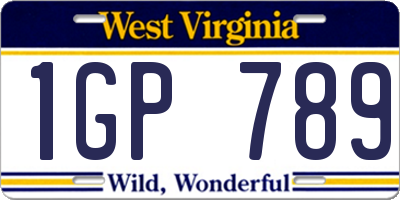 WV license plate 1GP789