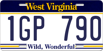 WV license plate 1GP790