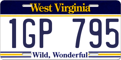 WV license plate 1GP795