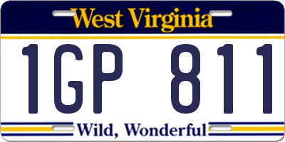 WV license plate 1GP811