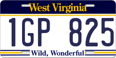 WV license plate 1GP825