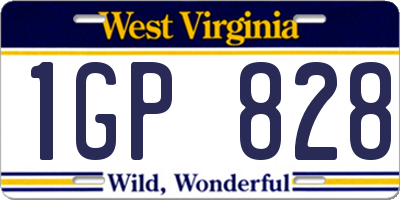 WV license plate 1GP828