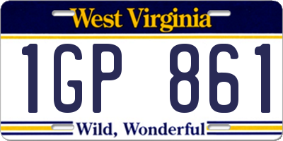 WV license plate 1GP861