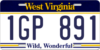 WV license plate 1GP891