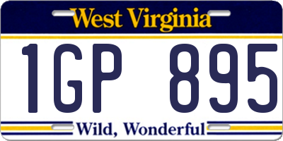 WV license plate 1GP895
