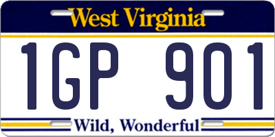 WV license plate 1GP901