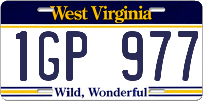 WV license plate 1GP977