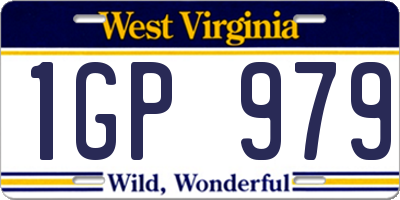 WV license plate 1GP979