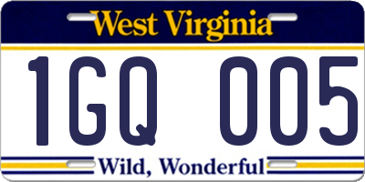 WV license plate 1GQ005