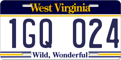 WV license plate 1GQ024
