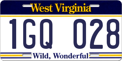 WV license plate 1GQ028