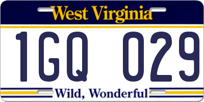WV license plate 1GQ029