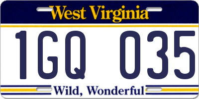WV license plate 1GQ035