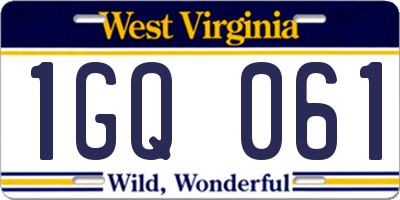 WV license plate 1GQ061