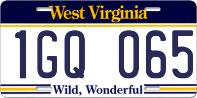 WV license plate 1GQ065