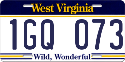 WV license plate 1GQ073