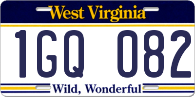 WV license plate 1GQ082