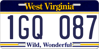 WV license plate 1GQ087