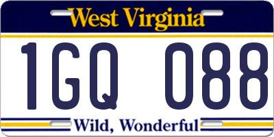 WV license plate 1GQ088