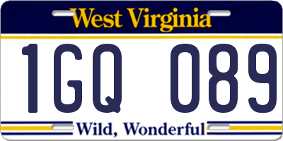WV license plate 1GQ089