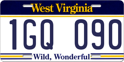 WV license plate 1GQ090