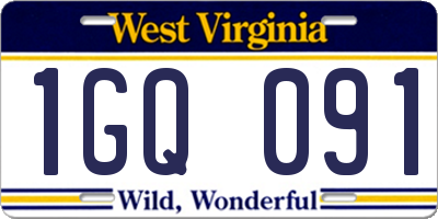 WV license plate 1GQ091