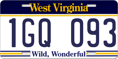 WV license plate 1GQ093