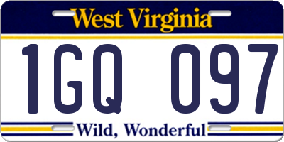 WV license plate 1GQ097