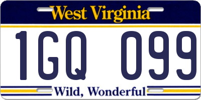 WV license plate 1GQ099