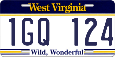 WV license plate 1GQ124