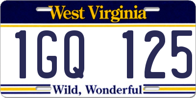 WV license plate 1GQ125