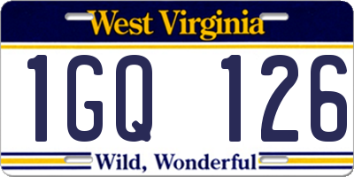 WV license plate 1GQ126