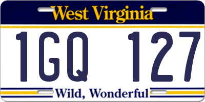 WV license plate 1GQ127