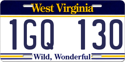 WV license plate 1GQ130