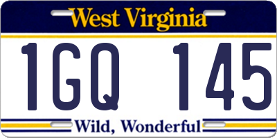 WV license plate 1GQ145