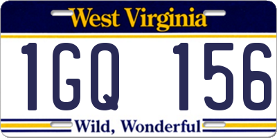 WV license plate 1GQ156